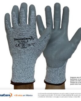 Guante Anticorte Recubierto De Poliuretano Gris En Palma, Dermacare Mod. 51-625