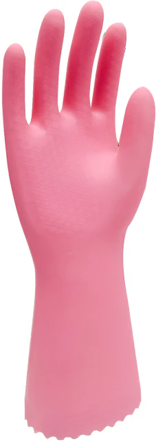 Guante De Latex Natural C/Grabado Afelpado. Color Rosa Clase 1 Tipo A Marca Adex Talla N.9 - Imagen 2